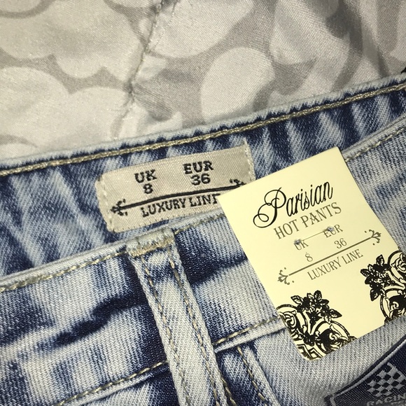 NWT Missguided Denim Patchwork Hotpants - Picture 5 of 5